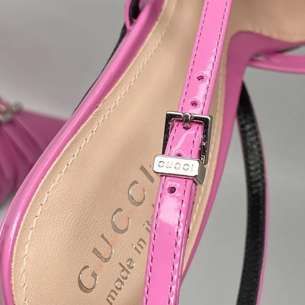 Gucci Seraphine 75MM Leather Slingback Pumps size 40